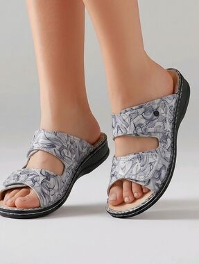 Finn Comfort Jamaika Double Strap Slide In Sandals Blue 41 New
